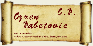 Ozren Mabetović vizit kartica